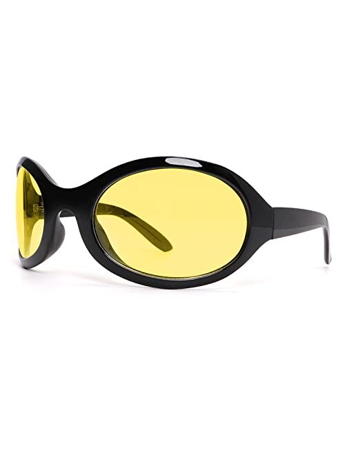 GUVIVI Oversized Fashion Square Sunglasses Women New Mirror Men Shades Glasses Luxury Metal Rivet Trend Unique Female Eyewear