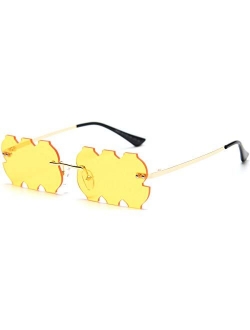 Party Sunglasses for Women Men UV Protection Rectangular Rimless Trendy Fashion Sun Glasses