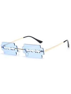 Party Sunglasses for Women Men UV Protection Rectangular Rimless Trendy Fashion Sun Glasses