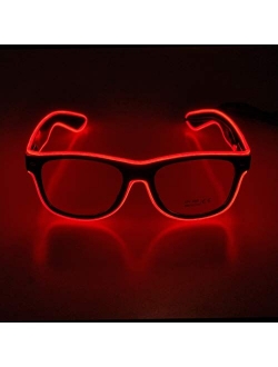 Aquat Light up EL Wire Neon Rave Glasses Glow Flashing LED Sunglasses Costumes for Party, EDM, Halloween RB01