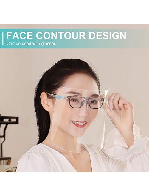 [Fulfillment By Amazon] Sunzel Face Shields Set with 10 Replaceable Anti Fog Shields and 5 Reusable Glasses for Man and Women to Protect Eyes and Face