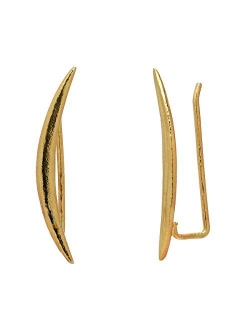 Moon Crawler Cuff Earrings - 925 Sterling Silver with 18K Gold Plating