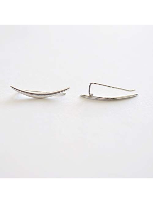 Moon Crawler Cuff Earrings - 925 Sterling Silver with 18K Gold Plating