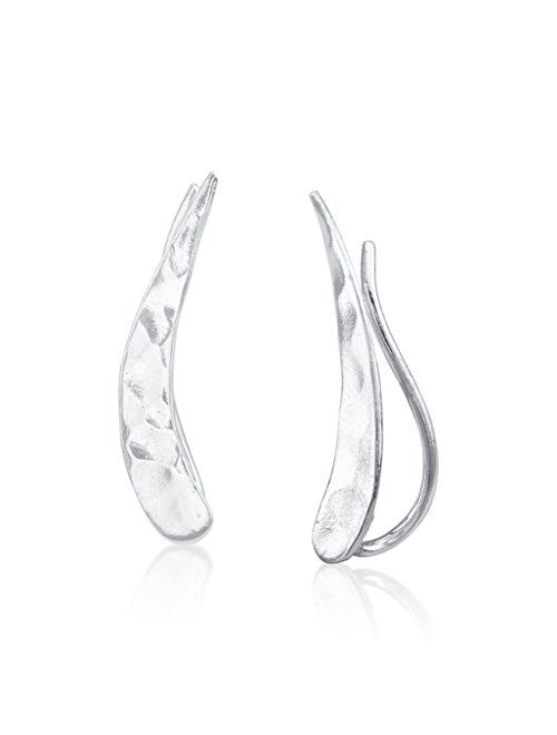 Ear Climber Crawler Cuff Earrings - 925 Sterling Silver Plated with 18K Gold