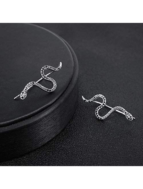 AoedeJ Snake Ear Climber Earrings Cubic Zirconia Ear Cuffs 925 Sterling Silver Stud Ear Crawler Earrings for Women