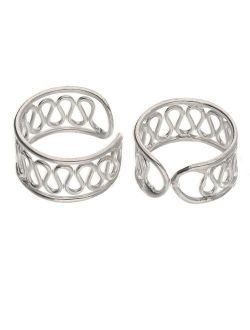 Sterling Silver Coiled Wirework Ear Cuff Pair Earrings