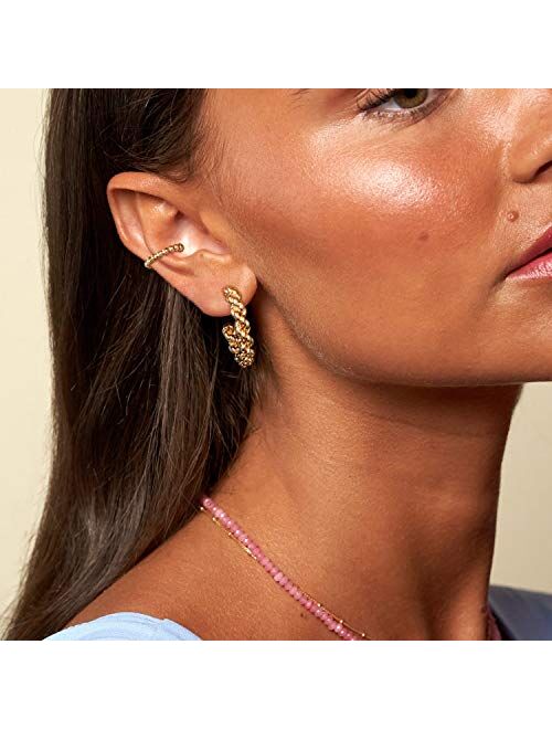 MYEARS Women Ear Cuff Earring Gold Non Pierced Ear Cartilage Clip on Wrap Hoop 14K Gold Filled Tiny Boho Beach Simple Minimalist Delicate Handmade Hypoallergenic Jewelry 