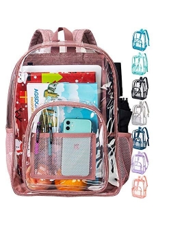 Clear Backpack, Heavy Duty See Through Backpack, 16" Transparent Large Backpack for School