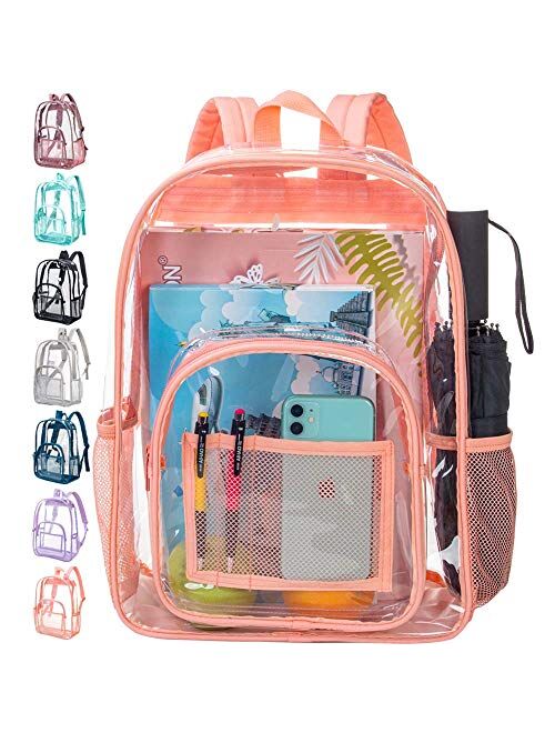 Clear Backpack, Heavy Duty See Through Backpack, 16" Transparent Large Backpack for School