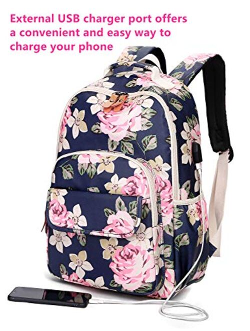 Leaper Water-resistant Floral School Backpack Travel Bag Girls Bookbags Satchel