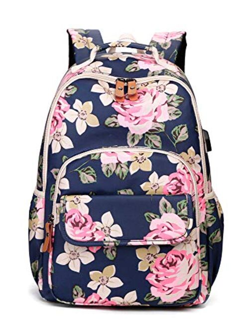 Leaper Water-resistant Floral School Backpack Travel Bag Girls Bookbags Satchel