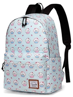 School Backpack for Girls,VASCHY Water Resistant Durable Casual Schoolbag Bookbag for Middle School Students