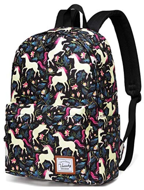 School Backpack for Girls,VASCHY Water Resistant Durable Casual Schoolbag Bookbag for Middle School Students