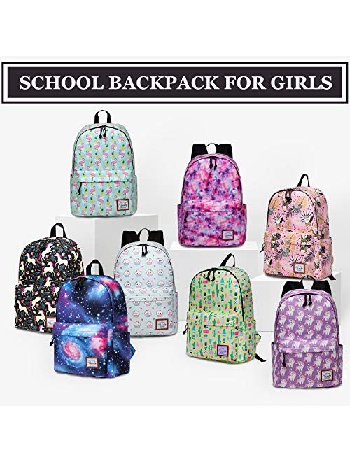 School Backpack for Girls,VASCHY Water Resistant Durable Casual Schoolbag Bookbag for Middle School Students