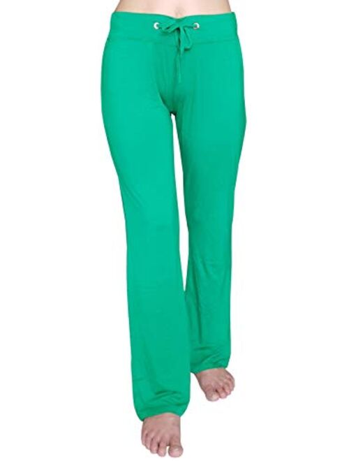 Hoerev Women's Soft Slimming Lounge Pants Yoga Pants Bell-Bottom Pants Flared Bottoms Pants