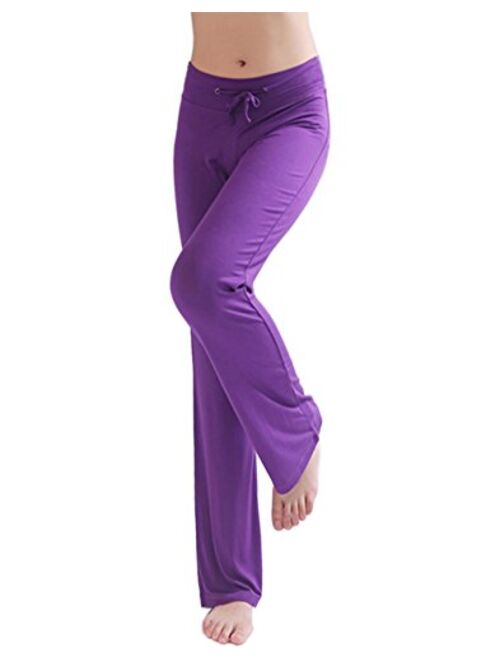 Hoerev Women's Soft Slimming Lounge Pants Yoga Pants Bell-Bottom Pants Flared Bottoms Pants