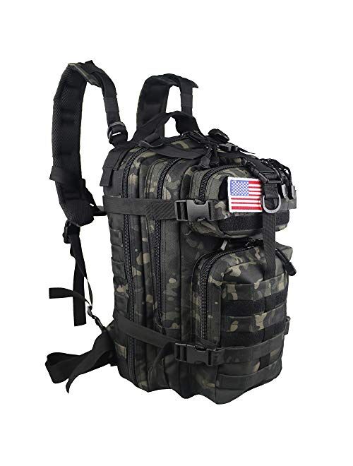 Small 30L Rucksack Military Tactical Backpack Flag Patch Outdoors Bug Out Bag