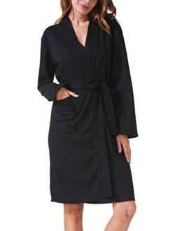 Costyleen Women Men Hotel Spa Waffle Weave Kimono V Neck Sleepwear Bathrobe