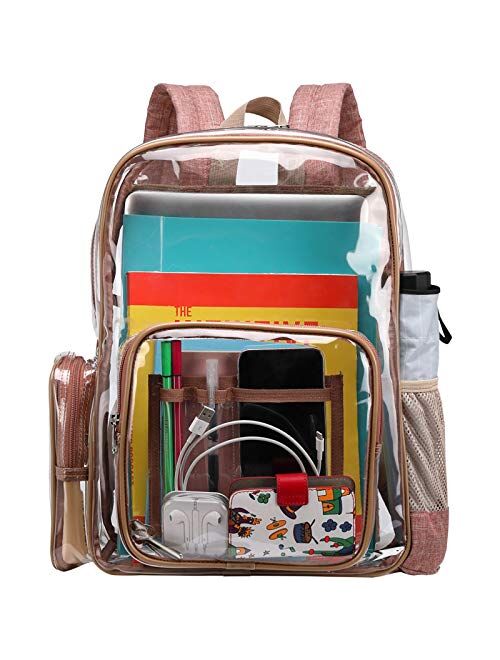 Clear Backpack, Packism Heavy Duty Clear Backpack Large Transparent Backpack Waterproof School Bookbag