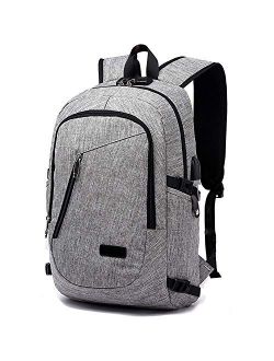 FLYMEI Laptop Backpack, Waterproof Backpack with USB Charging Port