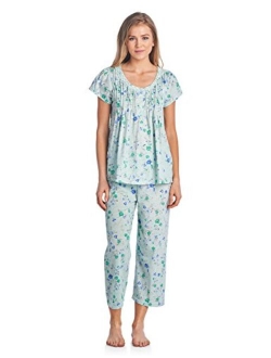 Casual Nights Women's Short Sleeve Capri Pajama Set