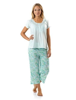 Casual Nights Women's Short Sleeve Capri Pajama Set