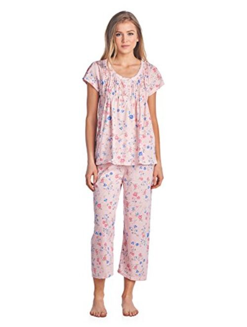 Casual Nights Women's Short Sleeve Capri Pajama Set