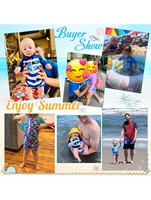 uideazone Baby Toddler Boys Girls Zipper Rash Guard Swimsuit UPF 50+ One Piece Beach Swimwear Bathing Suits 6-36 Months