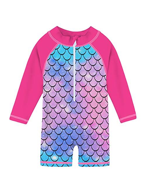 uideazone Baby Toddler Boys Girls Zipper Rash Guard Swimsuit UPF 50+ One Piece Beach Swimwear Bathing Suits 6-36 Months