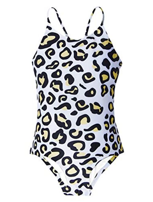 AIDEAONE Girls Swimsuit 3-10 Years One Piece Bathing Suit Quick Dry Beach Swimwear