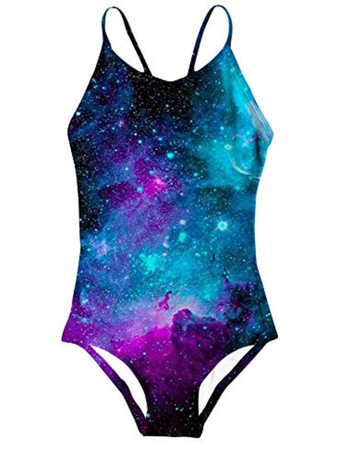 AIDEAONE Girls Swimsuit 3-10 Years One Piece Bathing Suit Quick Dry Beach Swimwear