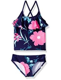 Girls' Charlotte Flounce Tankini Beach Sport 2-Piece Swimsuit