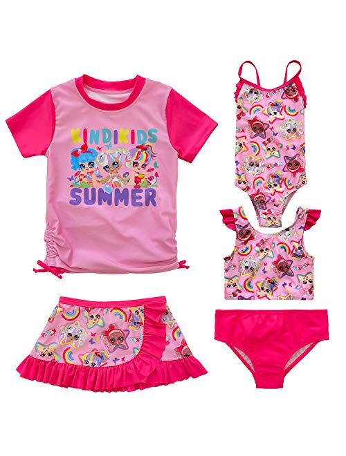 Dreamwave Toddler and Big Girl Swimsuit Set: Rash Guard Tankini Skort One-Piece