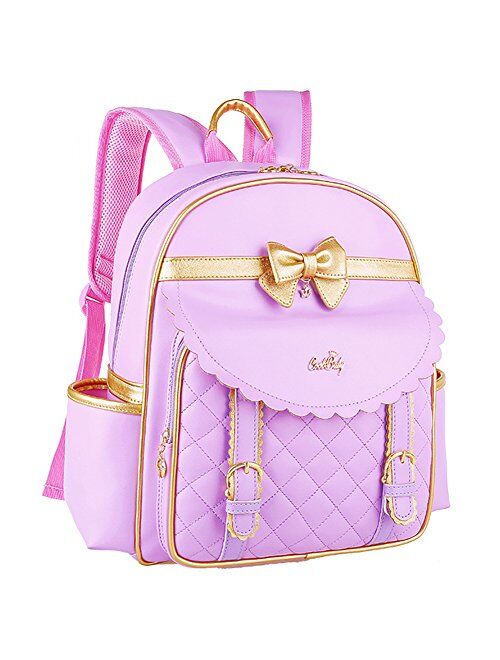 Children Princess Waterproof PU Backpack for Elementary School Girls