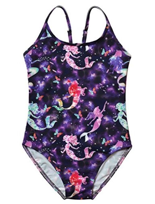 Jxstar Girls Unicorn Swimsuits One Piece Swimwear Bathing Suits Rash Guard UPF 50+