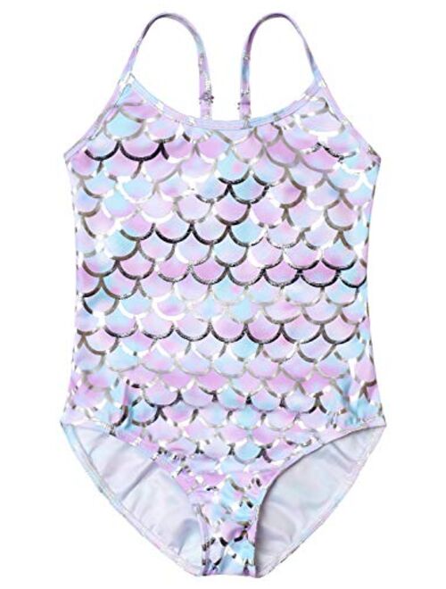 Jxstar Girls Unicorn Swimsuits One Piece Swimwear Bathing Suits Rash Guard UPF 50+