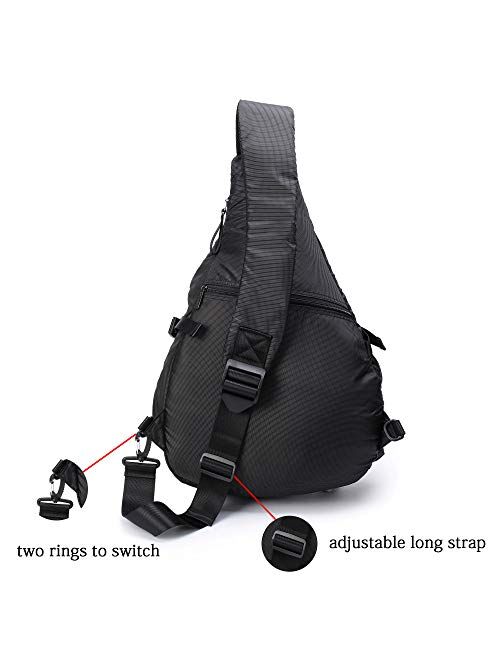 Large Sling Backpack, Sling Chest Bag Shoulder Crossbody Daypacks Fits 14.1-Inch Laptop Bookbag for Travel Outdoor Men Women