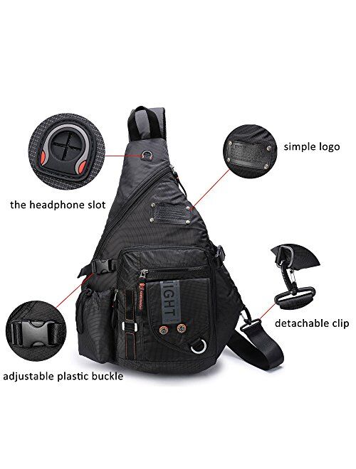 Large Sling Backpack, Sling Chest Bag Shoulder Crossbody Daypacks Fits 14.1-Inch Laptop Bookbag for Travel Outdoor Men Women