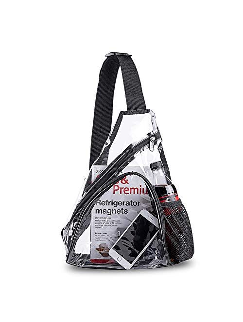 Clear PVC Sling Bag - Stadium Approved Clear Shoulder Crossbody Backpack