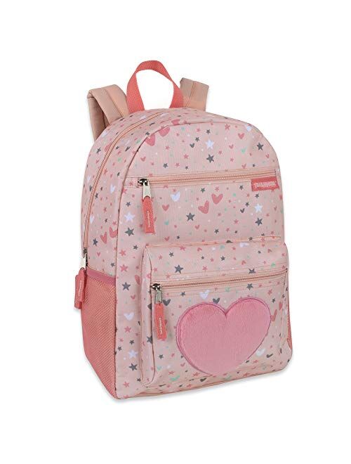 Girl's Backpack With Plush Applique And Multiple Pockets