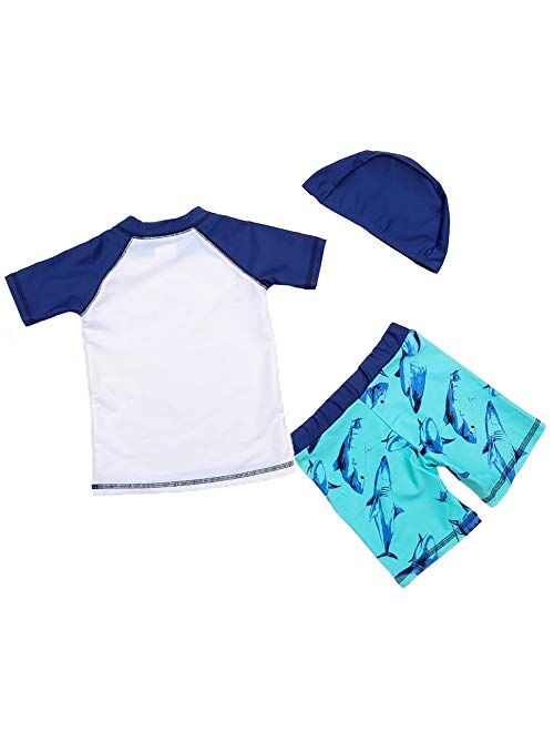 7-Mi ToddlerKids Boys Rashguard Swimsuit Bathing Suit Swimwear Sets -2T-6T