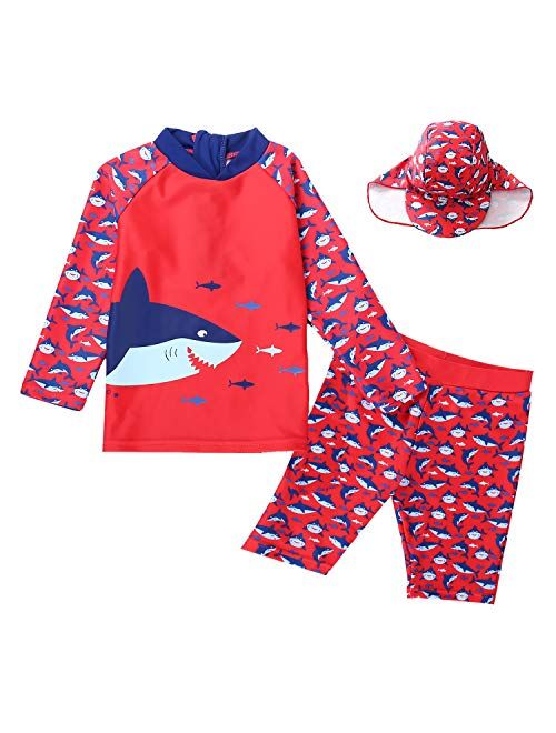 7-Mi ToddlerKids Boys Rashguard Swimsuit Bathing Suit Swimwear Sets -2T-6T