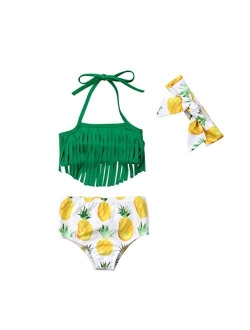 Baby Girl Babies Swimwear Tassels Floral Pinapple Bowknot Swimsuit Bathing Suit Bikini Set Outfits Summer