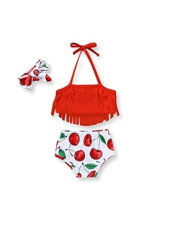 Baby Girl Babies Swimwear Tassels Floral Pinapple Bowknot Swimsuit Bathing Suit Bikini Set Outfits Summer