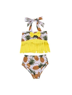 Baby Girl Babies Swimwear Tassels Floral Pinapple Bowknot Swimsuit Bathing Suit Bikini Set Outfits Summer