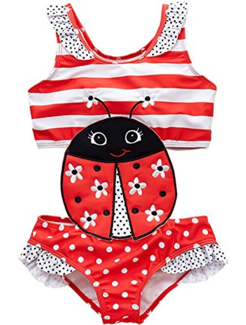 Coralup Baby Girls One-Piece Swimsuit Cute Swimwear Flamingo Mermaid Bathing Suit Outfits