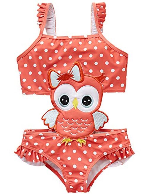 Coralup Baby Girls One-Piece Swimsuit Cute Swimwear Flamingo Mermaid Bathing Suit Outfits