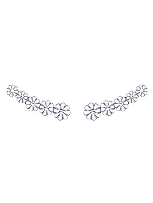 925 Sterling Silver Earrings, BoRuo Daisy Flower Hawaiian Earrings