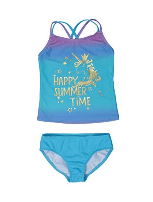 BELLOO Girls Two Pieces Swimsuit Tankini Set 2 Piece Bathing Suits for 4-14 Years