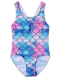 Girls Bathing Suits Unicorn Mermaid Swimsuits One Piece Swimwear